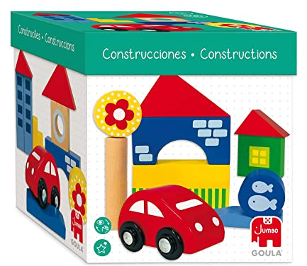 Jumbo GOULA - Houten stapelblokken 26 stuks - Educatieve Spellen - Kinderen vanaf 1 Jaar - Nederlands - Bouwspeelgoed