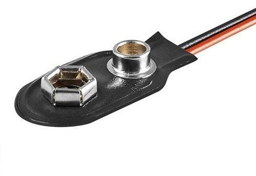 CABLEPELADO Portapilas para 1 Pila 6LF22 | Clip de batería Forma de I | Incluye Cable de 200mm | Apto para 1 Pila 6F22, 6HR61, 6LR61 de 9V