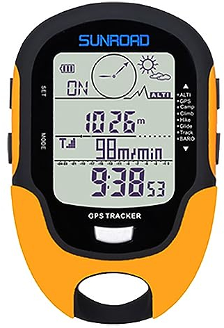 SUNROAD GPS Tracker Barometer Höhenmesser Kompass Wettervorhersage Thermometer Luftdruckprüfer GPS Route Tracking Multifunktionsmessgerät