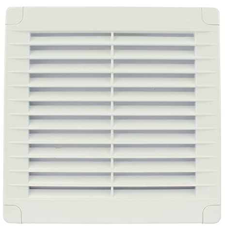 MKK Lüftungsgitter Abluftgitter Lamellengitter Insektenschutz Kunststoff eckig 150 x 150 mm weiß ja
