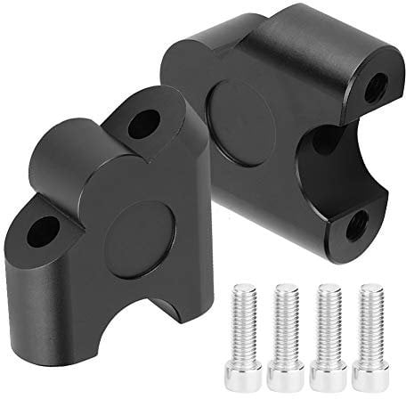 BOROCO 22mm Universal Motorcycle Handle Bar Riser, Handlebar Clamp Back Move Mount Adapter (Black)
