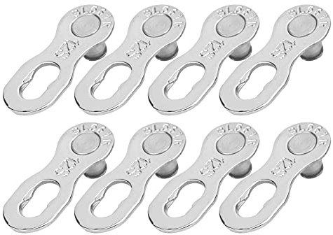 Alomejor 4Paar Fahrradkettenglied Stahl Fahrradkette Speed Quick-Link 12 Speed Chain Missing Link Connector(Silber)