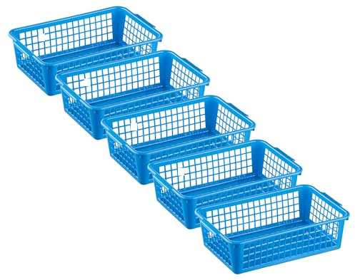 MiraHome Aufbewahrungskorb 25x16x7cm 1,8L 5er Set – Allzweckkorb aus robustem Plastik (BPA-frei) – Aufbewahrungsbox für Küche & Bad – Perfekter Korb für Aufbewahrung – Blau