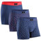 Herren Boxershorts, 3er Pack Classic Unterhosen aus weicher Baumwolle, Retroshorts, Cotton Essential, Schwarz, Grau, Blau (Mehrfarbig (1x Blau/Rot, 1x Blaues Logo, 1x Rotes Logo), xx_l)