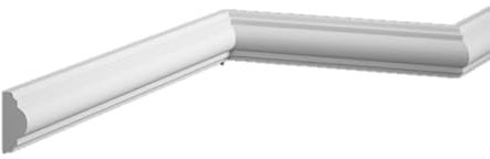 Cornice per parete Boiserie conf. da 10 mt profilo decorativo 3D in polimero duro bianco - verniciabili - Montaggio facile - Prezzo al mt Euro 6,62 - asta da 2 mt(MD002)