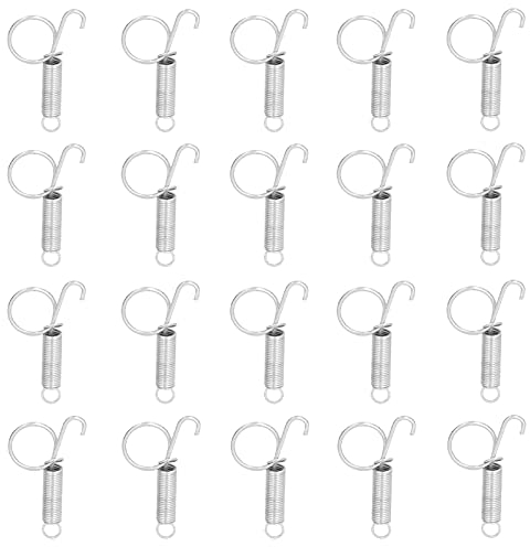 Tomotato 20 Stücke Türhaken für Hasenkäfig, Käfigtür Zugfeder Metall Spannfeder Zugfedern Federhaken Verwendet um Kaninchen Kleine Vögel Käfig Tür zu Reparieren(Groß)