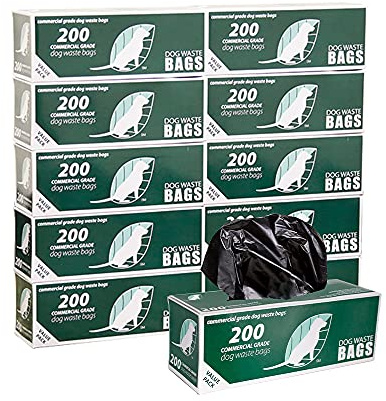 Zero Waste USA - 2,000 Commercial Grade Dog Waste Station Refill Roll Bags - Fits Any Roll Bag Dog Waste Station - 40% Thicker than competitor brands - 10 Rolls of 200 bags per roll
