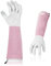 Vgo... 1 Paar Gartenhandschuhe aus Ziegenleder, extra lange Manschette, dornsicher （GA1013）