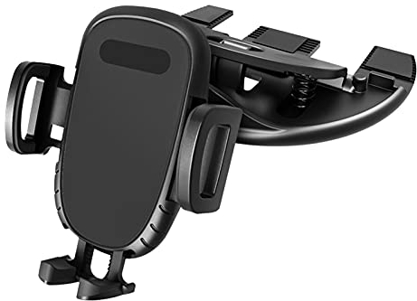QOTSTEOS Support de téléphone de voiture avec fente CD, stable pour fente CD, angle de rotation réglable, accessoire d'intérieur de voiture (noir)