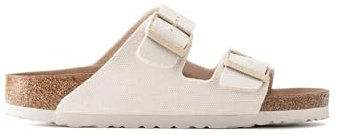 BIRKENSTOCK Arizona Tex Vg Schmal Weiß - Komfortable modische Zweiriemen Sandale, Größe EU 41 - Farbe Eggshell