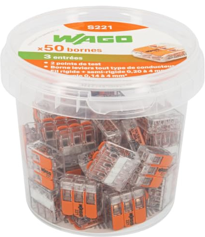 WAGO - Automatische Verbindungsklemmen S221 3-Leiter 50 Stück-Packung