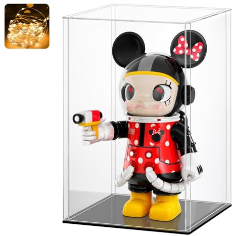 Huijintao Vitrine Acrylique, Vitrine Exposition Transparent, Vitrine Figurine, Vitrine pour Collection, vitrine Voiture Miniature pour Figurines, Jouets, Objets de Collection, Noir (25x25x30 cm)