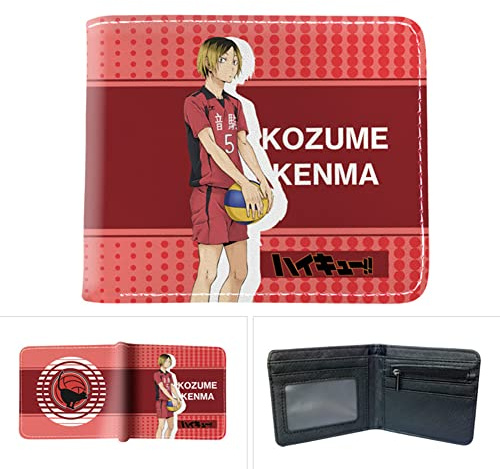 Jiumaocleu Anime Haikyuuu!! Brieftasche PU Leder Jungen Geldbörse Shoyo Hinata, Tobio Kageyama 3D Druck Cartoon Wallet Card Case Geldbörse für Jugendliche