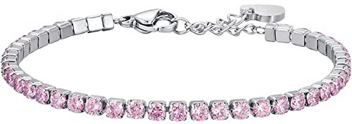 Luca Barra Bracciale da Donna Bracciale Tennis in Acciaio con Cristalli Rosa. La referenza è bk2272