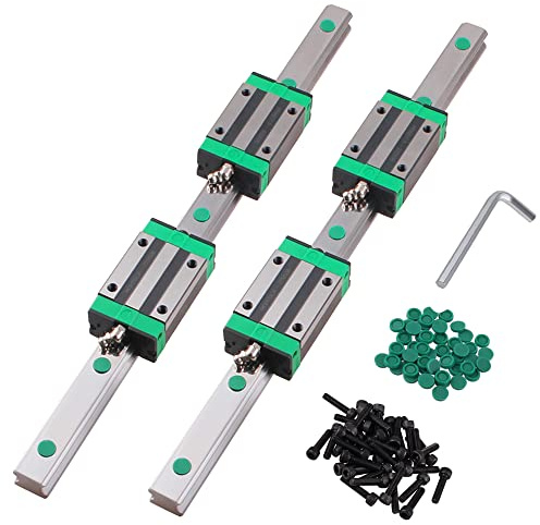 CNCYEAH HGR20 Linearführung Linearschiene, 2 Stücke HGR20-600mm Linear Schienenführung mit 4 Stücke HGH20CA Schiebeblock+M5*16 Schraube+Staubschutz C5, CNC Teile für 3D Drucker CNC