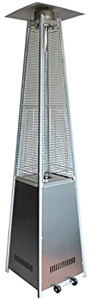 Heizpilze Outdoor Heater Outdoor Patio Gas Heater, Pyramid Style 13kw Propan Burner Whie Portable Wheels for Outdoor Garden Camp BBQ Parties Patio Heater