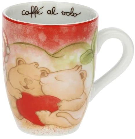 THUN - Mug Quokka Love in Porcellana Decorata a Mano, Linea Quokka Love, Capacità 300 ml
