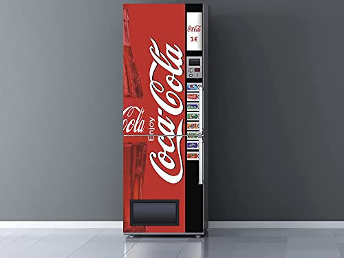 Oedim Pegatinas Vinilo para Frigorífico Máquina expendedora Cocacola, Vinilo Premium | 200x60cm | Adhesivo Resistente y de Fácil Aplicación | Pegatina Adhesiva Decorativa de Diseño Elegante