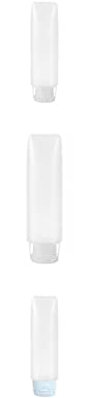 Allayu 3 X (Multi) Fournitures de tube de distributeur de récipient de dentifrice de bouteille de compression de voyage, 1pièces 30 ML Clair+1pièces 30ML Bleu+1pièces 50ML Clair