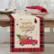 Bonhause Tischläufer Weihnachten Roter Lastwagen LKW Weihnachtsbaum Tischläufer Plaid Winter Küche Esstisch Dekoration für Drinnen Draußen Urlaub Party Waschbar Wohnkultur Tafeltuch (33 x 183 cm)