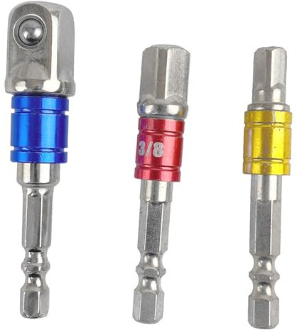WELDINGER Nuß Akkuschrauber Adapter Set L 50 mm für 1/4 3/8 und 1/2 Stecknüsse