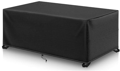 Large Outdoor Table Covers Waterproof Rectangle 220x120x85cm Garden Furniture Cover, 600D Heavy Duty Oxford Fabric Patio Furniture Covers Windproof Anti-UV for Garden Table Cover and Rattan Sofa