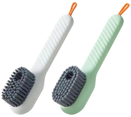2 Pezzi Spazzola per la Pulizia Delle Scarpe, Spazzola per Scarpe Liquida Multifunzionale, Spazzola Automatica a Scarico Liquido di Tipo Presso, Per Vestiti, Scarpe, Piastrelle, Cucina, Bagno