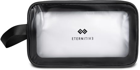 ETERNITIVE - Trousse de Toilette Homme | Résistante à l'eau et Transparent | Pochette de Maquillage avec Poignée | Vanity Femme Voyage | Trousse Toilette pour Les Articles de Toilette | Couleur: Noir