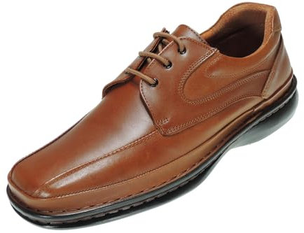 Calzados Romero Zapato Crispino Cordones para Hombre Piso de Goma Cosido Ancho Cómodo Estilo 24 Horas 0257 Cuero Talla 42