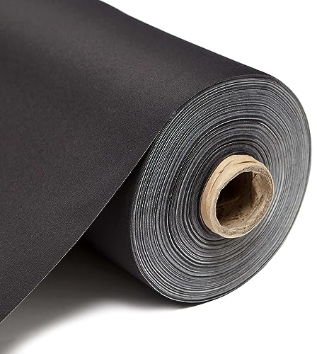 Tessuto termico oscurante per tende a 3 strati, larghezza 137 cm, materiale a risparmio energetico per finestre, tende, roulotte (1 metro, nero)