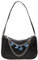 ZXYLX 1-teilige Handtasche, Damenhandtasche, modische lässige kleine Handtasche, Umhängetasche mit Schmetterlingskette, Clutch aus PU-Leder, Umhängetasche mit Reißverschluss (schwarz)