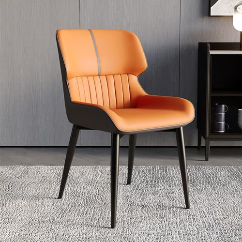 4-teiliges Set Stuhl mit Leder, dick gepolstert, Küche, Bad, Sessel, Sessel mit hoher Rückenlehne, Metallbeine, Wohnzimmer, Rezeption, Lounge-Sessel, Lounge-Büro