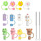 NAJIESUN Silicone Straw Cover, 12pcs Animal Pattern Set for Stanley 30&40oz Tumbler, 10mm Straw, 12 Colors, BPA-Free, Reusable, Easy to Clean
