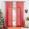 Softalker Weihnachts Gardinen Vorhänge Stangendurchzug Rot Vorhang 245 cm Extra Lange Gardine und Vorhänge 140 cm Breit Transparent Schlaufenschal Leinenoptik Deko Küchen Schlafzimmer, 2 STK