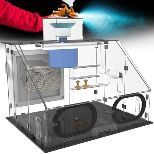 Cabine De Pulvérisation Aérographe Portable, Cabine Aérographe De Table D'artisanat , éclairage LED, Cabine De Pulvérisation De Peinture Pour Modèle Pour Poterie Et Artisanat ,50*43*36cm