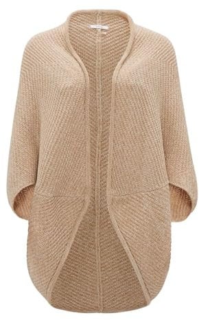 OPUS Damen Poncho/Cape | Strickcape AMARYLLIS Oversize mit Waffelstruktur macadamia, 0