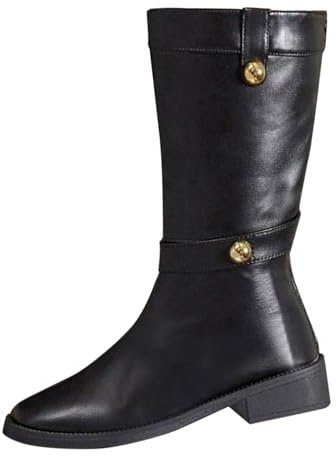 Stivali Texani Camperos Texani Invernali Tronchetti Equitazione Stivali Donna Alti con Tacco Scarponcini a Metà Polpaccio Stivali Donna Indianini Scarponcino da Cowboy Cowgirl Cerniera Stivaletti