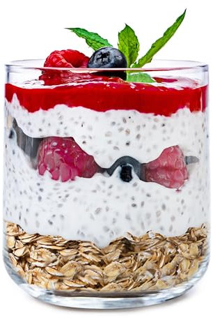 KONZEPT Dessertgläser 12-teiliges Set aus Glas, kleine Gläser für Nachtisch, perfekt für Tiramisu, Panna Cotta, Pudding, Joghurt-Müsli und Schichtdesserts