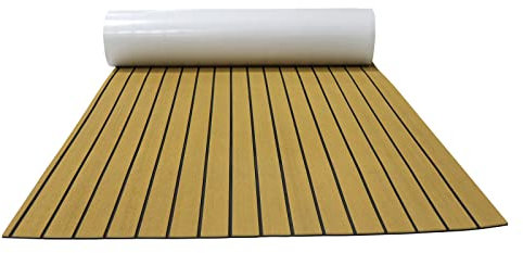 BUMMPI Tapis de sol autocollant en mousse EVA imitation teck pour piscine, yacht, jardin