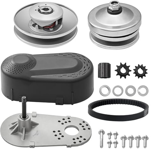 VEVOR Embrayage d'Entraînement Compatible avec Moteur 2-8 HP, Kit d’Embrayage Haute Résistance 2000 tr/min, avec Roues de Conception Asymétrique et Courroie en Caoutchouc, pour Karting, Mini Moto