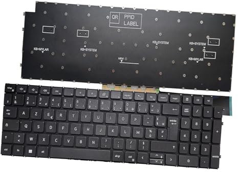 Clavier d'ordinateur Portable Compatible avec Dell Inspiron 15 3511 3515 3510 3520 5515 5510 7510 16 Plus 7610 Disposition française Noir sans rétro - éclairage