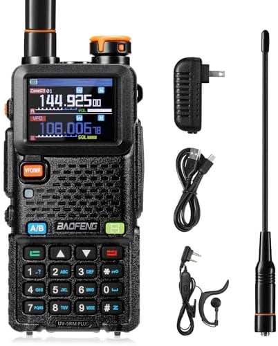 BAOFENG UV-5RM Plus GPS-Handfunkgerät, 10 W große Reichweite, Mehrband-Funkgerät mit 1,77 Zoll Farbbildschirm, 2500 mAh Akku, 640 Kanäle, 10 Zonen, Flugfunk für Abenteuer, Gruppengespräche