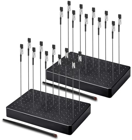 Ruimooto 20 modélisme Pinces Crocodiles, 2 Brosse et 2 Base. Troisième Main Robuste et Stable. Idéaux pour Le modélisme, Les Circuits imprimés, Le soudage et Le Bricolage