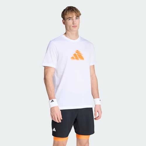 adidas Men's Tennis Clay is NOT Graphic T-Shirt, White, S