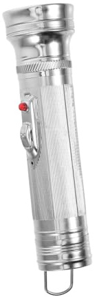 Retro Metalltaschenlampe aus Aluminium, Tragbar für Outdoor und Camping | Silbernes Vintage Design, Leicht zu Bedienen, als Außenlicht für Ausflüge und Zeltabende