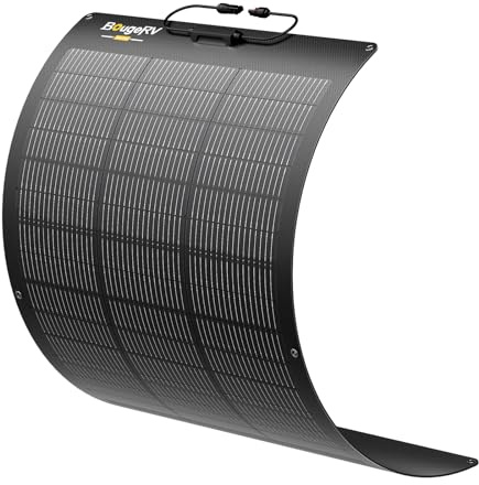 BougeRV Arch Pro 100W Flexible Solarpanel mit 27 Schutzdioden, ETFE, N-Typ | Schattentolerantes, 270° Flexibles Monokristallines Solarmodul, 16BB, 25% Effizienz, IP68 für Wohnmobil & Boot 12/24V