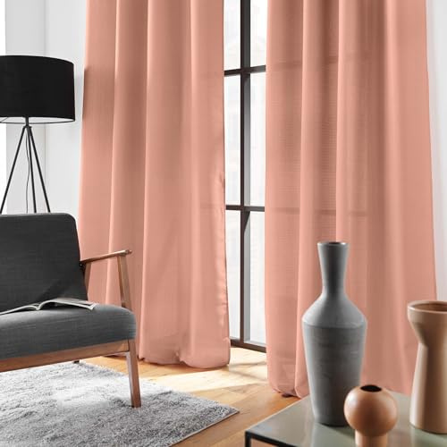 Douceur d'Intérieur, Ösenvorhang Soline Blush, Polyester, einfarbig, 140 x 260 cm
