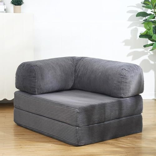 Frcychri Multifunktionales Kompressionssofa, Faltbar Als Schlafcouch Und Relaxliege, Waschbarer Bezug, Mit Memory-Schaum, Für Kleine Wohnungen Dark Gray