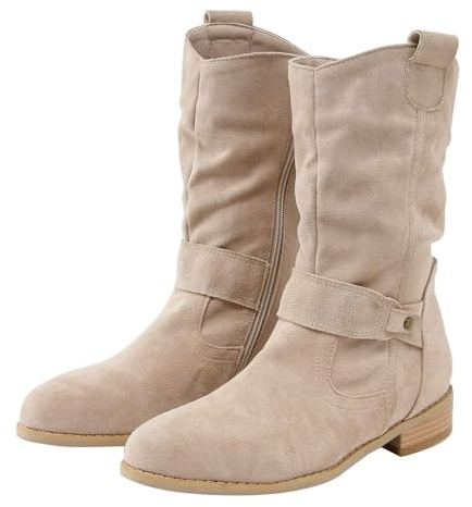 Gyaimxfu Stivali Lunghi Da Donna Con Plateau, In Pelle Con Lacci Caldo Alla Moda Tinta Unita Invernali Stivali Con Cerniera Laterale Per Stivaletti Alla Caviglia Stivaletti