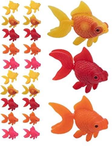 VILLFUL 25 Stück Teiliges Bunte Künstliche Fische Aquariumdeko Realistische Schwimmende Goldfische Simulation Wasserlandschaft Dekoration für Aquarien und Zimmerbrunnen